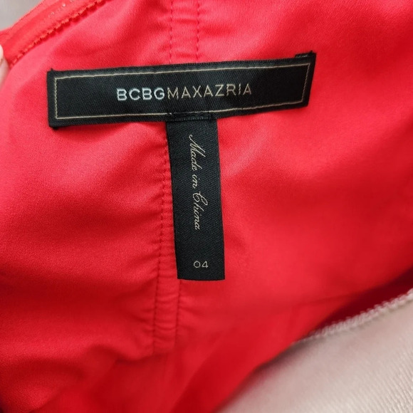 BCBGMAXAZRIA Milania Chain Link Red Berry Halter Maxi Dress Size 4 NWOT - Picture 6 of 15